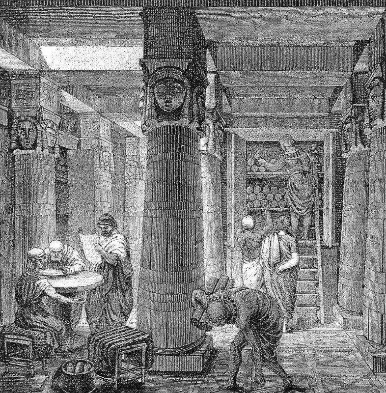 Ancient Library of Alexandria illustration